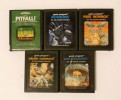 lot of 5 ATARI games pitfall space invaders asteroids 