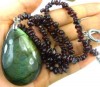 Shine Labradorite, Garnet pendant Necklace 