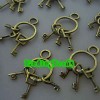 60 Pcs Antique Bronze Charms Key Pendants TS2397_4 