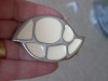 SILVERTONE AND ENAMEL PENDANT/BROACH/BROOCH 