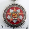 Hammer & Sickle Mechanical Pocket Watch Skeleton Mens 