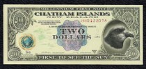 RARO BILLETE DE CHATHAM ISLANDS NEW ZEALAND SC PLÁSTICO 