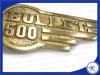 PAIR OF WINGED BULLET 500 NEW BRASS TOOLBOX BADGES 