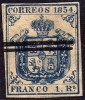 Spain 1854 - 1 real blue - HCV (340€) - No reserve 