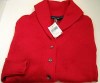 NWT RALPH LAUREN POLO PONY SHAWL SWEATER RED XS $198 