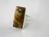 ADMIRABLE EXOTIC JASPER SILVER RING SIZE 7.5 