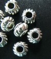 50pcs Tibetan Silver Striate Spacer Beads R918 