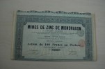 Mines ZINC MONDRAGON, Bruxelles, rare action 1900 