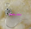 50 pcs Tibetan silver barrel beads earring wire A414 