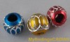 100Mixed colour carved lantern Aluminium bead 11mm W692 