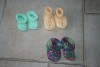 3 Strickschluppen, Stricksocken, Neugeborenenschuhe