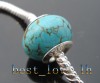 100PCS STAMPED GEM TURQUOISE Bead Fits Bracelet silver 