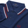 NEW FRED™ PERRY™ BLUE WHITE TWIN TIPPED POLO SHIRT L 40 