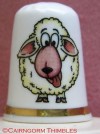 Sheep Thimble Front & Back Y Ddraig Pottery Wales 