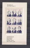 USA,1986 AMERIPEX'86 PRESIDENTS OF USA S/S I MNH 