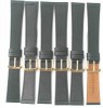 Lot of 6pcs.Black 16mm Genuine Leather Watch Bands.CJ-1 