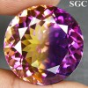 31.58 ct. Fabulous Round Facet Purple & Yellow Ametrine 