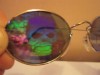 Skull holographed silver metal framed (oval)sunglassses 