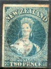 NEW ZEALAND 1862-63 2d slate blue imperf, FU. SG 37. 