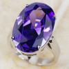 AMETHYST 925 STERLING SILVER GEMSTONE RING SIZE #8 R623 