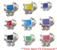 18 mixed color enamel pram bead fit charm bracelet 