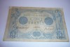 RARE CINQ FRANCS LIGHT BLUE 1900's BLANK AREA ON BACK 