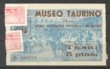 SPAIN STAMPS ON 5PTAS MUSEO TAURINO TICKET 