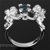 PRECIOUS!! GENUINE BLUE SAPPHIRE 925 SILVER CUPID RING 