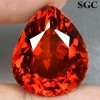 28.56ct Flaming Pear Orange Red Madeira Citrine NR! 