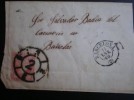 SOBRE CARTA AÑO 1860 BARCELONA BAÑOLAS GERONA FECHADOR 