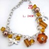 a0172 Murano Glass Bead Lovely Pearl Dragonfly Bracelet 