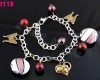 Murano Glass Bronze Charm  Chain Ankle Bracelet t118 