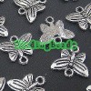 100 Pcs Tibetan Silver Butterfly Charms Pendants TS801 