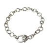 4 Dotted Heart Clasp Charm Bracelets Fits SAB0 M18946 