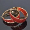 Gracious Cool 18K Gold Plated GP Hoop Earrings Ax742 