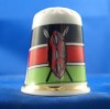 FINE CHINA THIMBLE - KENYA FLAG 