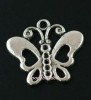 free ship30pcs tibet silver butterfly pendant charms 