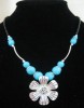 NEW TIBET STYLE TIBETAN SILVER TURQUOISE NECKLACE 