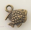 Free ship100pcs gold plated charm pendants10x11mm 