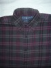 RALPH LAUREN-dk grey/blk/burg plaid flannel shirt-#M 