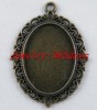 15pcs Bronze Color Frame Oval Pendants 40*29*2mm 