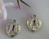 free ship 25pcs tibet silver heart pendants 12mm #1A26  