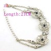 H2363 HOT Crystal Rhinestone Silver Chain Bracelet 