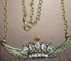 FREE SHIP Luxury Gold Color Crown Wing Necklace R059 