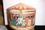  toffee tin churchills company in shape of carousel 