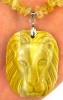 259ctw Chinese Jade Carved Tiger, Citrine Necklace 