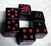 DICE - *6* 16mm CHX ARROWS OF CHAOS - OP BLACK w/RED 