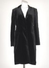 M&S ~ GORGEOUS LONG BLACK VELVET JACKET ~ SIZE 14 