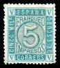 1867 ED#93 (*) 5 m. verde (1.11.1867) CIFRAS 