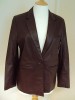 Ladies Brown Leather Short Fitted Jacket Coat : 14 